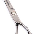 Ножницы для стрижки животных прямые с упором для пальца, прорезиненные ручки, для правшей - Фото 4