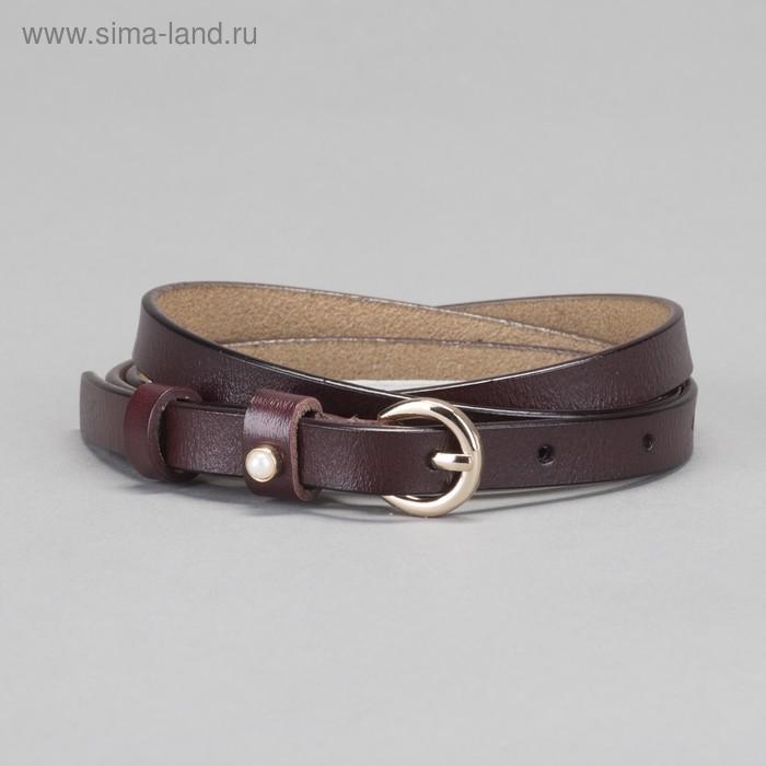 Ремень женский, гладкий, пряжка золото, ширина - 1 см, цвет кофе - Фото 1
