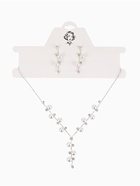 Набор 2 предмета: серьги, колье "Изумление" ветвь, цвет белый в серебре, 42 см - фото 809331066