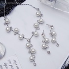 Набор 2 предмета: серьги, колье "Изумление" ветвь, цвет белый в серебре, 42 см - фото 809331067