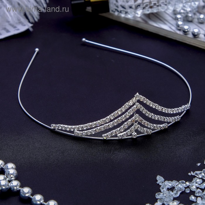 Диадема для волос «Ванесса», 3.5 см, серебро - Фото 1