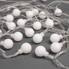 УЦЕНКА Гирлянда «Нить» 5 м с насадками «Шарики белые», IP20, прозрачная нить, 30 LED, свечение тёплое белое, 8 режимов, 220 В - Фото 7