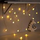 УЦЕНКА Гирлянда «Нить» 5 м с насадками «Шарики белые», IP20, прозрачная нить, 30 LED, свечение тёплое белое, 8 режимов, 220 В - Фото 8