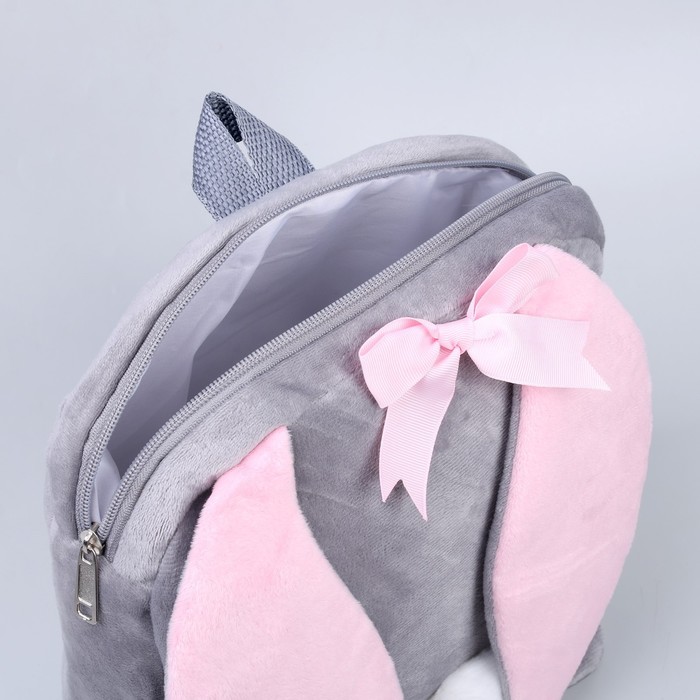 Рюкзак детский плюшевый «Зайка с сердечком», 28х4х28 см - фото 1925939555