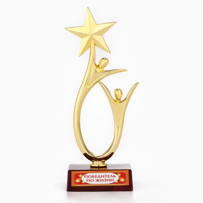 Кубок «Победитель по жизни», наградная фигура, люди со звездой, пластик - фото 1890789133