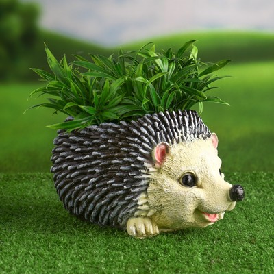 Декоративное кашпо для цветов «Ёжик», 25.5×16×13.5 см, полистоун