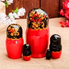 Матрёшка «Рябинка», чёрный платок, 5 кукольная, 18 см - фото 809295827