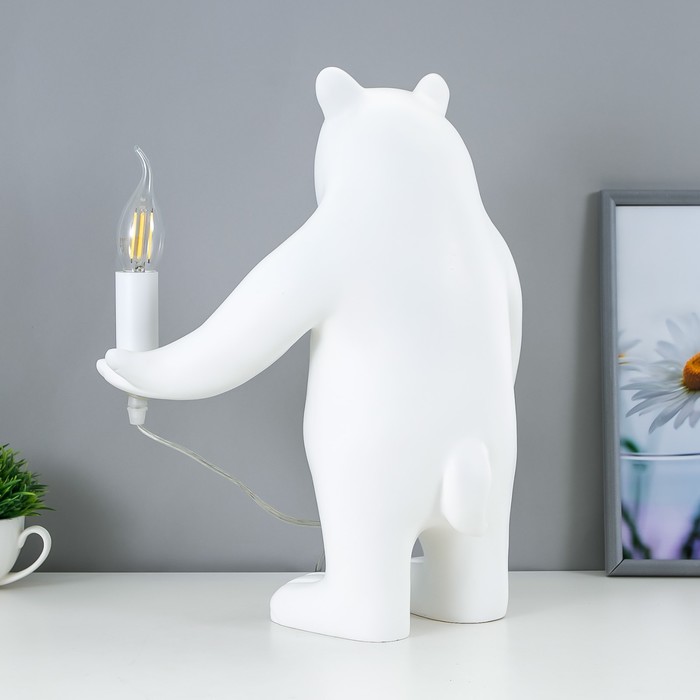 Настольная лампа Bear 1x40Вт E14 белый 30x30x41см - фото 1918816115