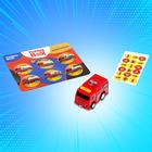 Игровой набор Funny Box «Пожарная техника»: карточка, фигурка, лист наклеек - фото 3825309