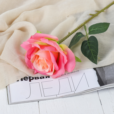 Цветы искусственные «Роза Гран При», 7×46 см, розовые