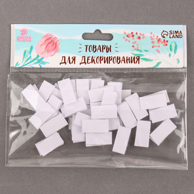 Липучка на клеевой основе «Прямоугольник», набор 30 шт., 1×1.6 см