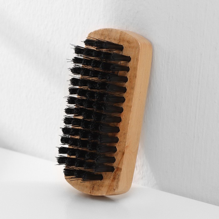 Щётка для одежды и обуви Доляна, 8.3×3.5×2.5 см, искусственная щетина - Фото 1