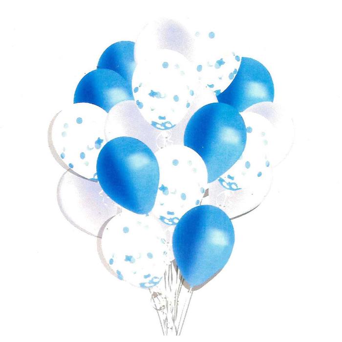 Букет из шаров «Мечта романтика», латекс, с конфетти, синий, набор 18 шт. - Фото 1