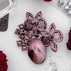 Брошь «Цветы» орхидеи со стеклом, цветная в сером металле - Фото 2