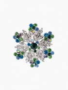 Брошь «Цветок» аралия, сине-зелёная в серебре - Фото 1