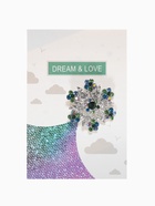 Брошь «Цветок» аралия, сине-зелёная в серебре - Фото 2