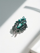 Брошь «Императрица», ветвь, цвет изумрудный в сером металле - Фото 7