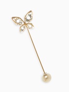Булавка« Бабочка объемная», 8.5 см, белая в золоте - Фото 1