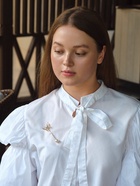 Булавка« Бабочка объемная», 8.5 см, белая в золоте - Фото 2