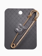 Булавка "Классика" широкая, 6см, цвет белый в золоте - фото 809295844