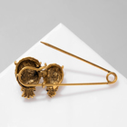 Булавка «Совы» пара, 7 см, зелёная в чернёном золоте - Фото 2