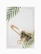 Булавка «Совы» пара, 7 см, зелёная в чернёном золоте - Фото 4