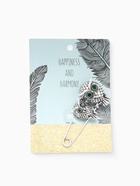 Булавка «Совы» пара, 6 см, зелёная в чернёном серебре - Фото 5