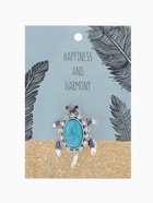 Брошь «Черепашка» панцирь под бирюзу, голубая в чернёном серебре - Фото 2