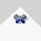 Брошь "Бабочка" летняя, синий в серебре - Фото 3