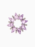 Брошь «Сияние» ореол, бело-сиреневая в серебре - Фото 1