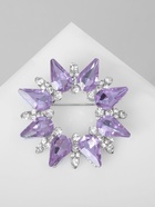 Брошь «Сияние» ореол, бело-сиреневая в серебре 3724007