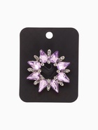 Брошь «Сияние» ореол, бело-сиреневая в серебре - Фото 4