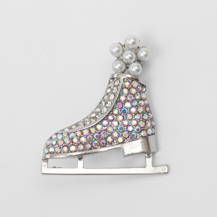 Брошь «Конёк» фигурный, цвет белый в серебре - Фото 1