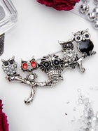 Брошь «Совиная ветвь», цветная в черненом серебре - Фото 5