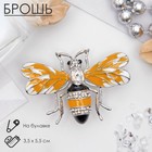 Брошь «Пчела» медуница, цветная в серебре - Фото 2