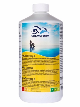 Альгицид Альба Супер К, против водорослей, бактерий и грибков в бассейне, 1 л 514734