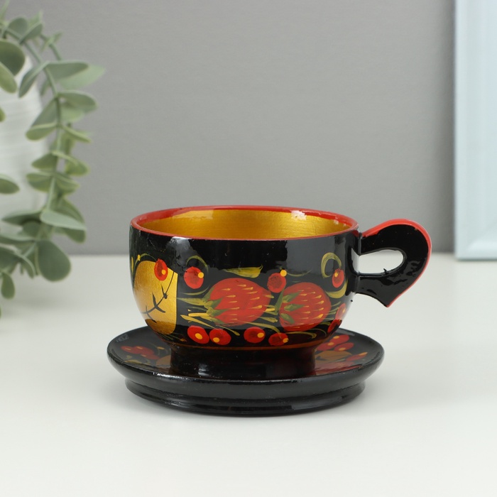 Чайная пара, дерево хохлома - Фото 1