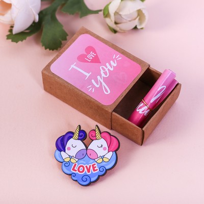 Значок в коробочке «I love you», 5 х 4 см
