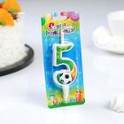 Свеча для торта «Футбольная», 10.2 см, зелёная цифра 5 - Фото 2