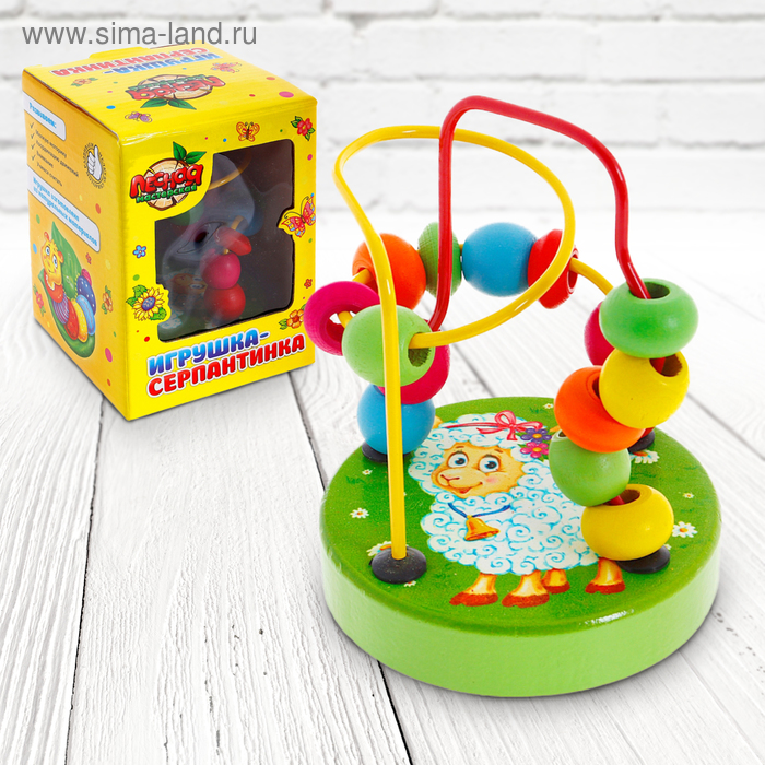 Серпантинка-лабиринт на круглом основании "Весёлая овечка" - Фото 1