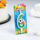 Свеча для торта «Футбольная», 10.2 см, зелёная цифра 6 - Фото 2