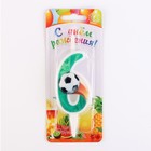 Свеча для торта «Футбольная», 10.2 см, зелёная цифра 6 - Фото 3