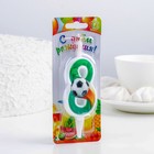 Свеча для торта «Футбольная», 10.2 см, зелёная цифра 8 - Фото 3