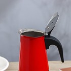Кофеварка гейзерная Доляна «Итальяно», на 2 чашки, 100 мл, цвет красный - Фото 3