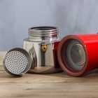 Кофеварка гейзерная Доляна «Итальяно», на 2 чашки, 100 мл, цвет красный - Фото 5