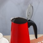 Кофеварка гейзерная «Итальяно», на 9 чашек, 450 мл, цвет красный - Фото 3