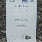 Пряжа "Самобытная" 70% шерсть, 30% ПАН 133м/100гр (446 т. серый) - Фото 3