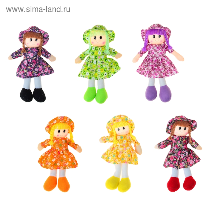 Мягкая игрушка кукла "Маша", цветное платье, цвета МИКС - Фото 1