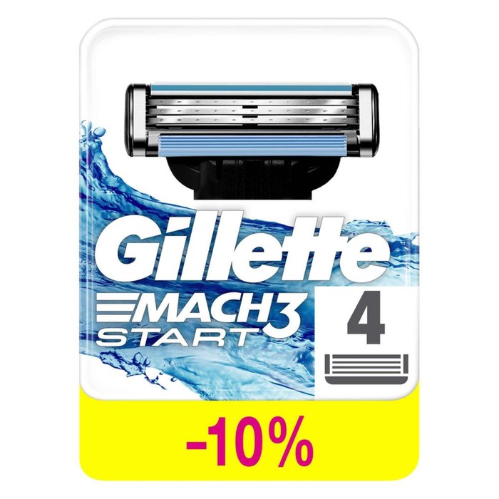 Сменные кассеты для бритья Gillette Mach3 Start, 4 шт. - Фото 1