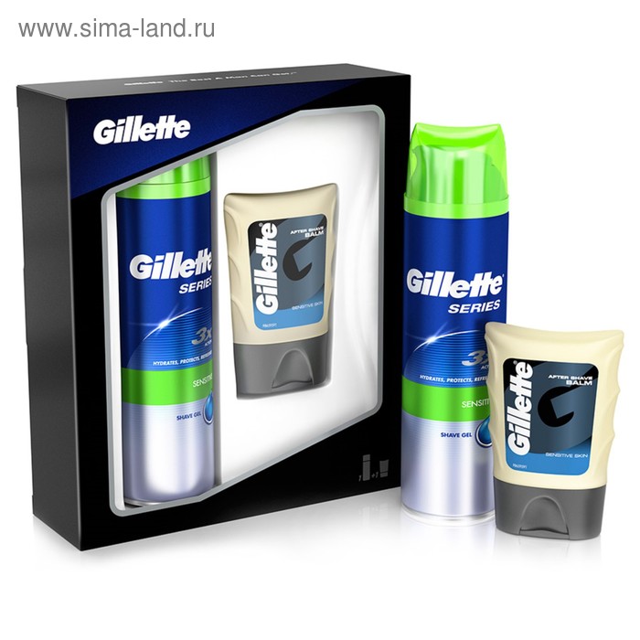 Подарочный набор Gillette Series: Гель для бритья, 200 мл + Гель после бритья, 75 мл - Фото 1